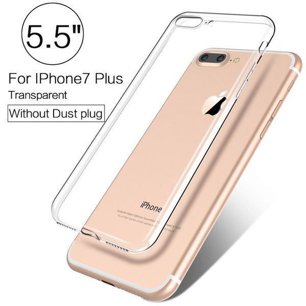 PZOZ Luxury Brand TPU Silicon Slim Clear 360 Transparent Silicone Case Cover For Apple iPhone 7 Plus 7Plus iPhone7 i Phone iPone