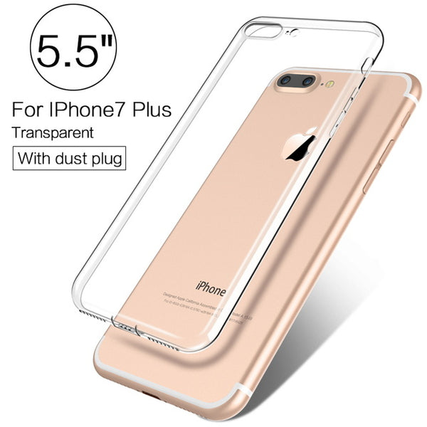 PZOZ Luxury Brand TPU Silicon Slim Clear 360 Transparent Silicone Case Cover For Apple iPhone 7 Plus 7Plus iPhone7 i Phone iPone