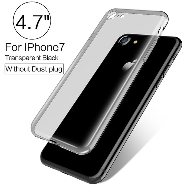 PZOZ Luxury Brand TPU Silicon Slim Clear 360 Transparent Silicone Case Cover For Apple iPhone 7 Plus 7Plus iPhone7 i Phone iPone