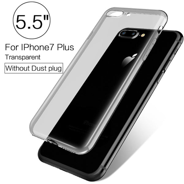 PZOZ Luxury Brand TPU Silicon Slim Clear 360 Transparent Silicone Case Cover For Apple iPhone 7 Plus 7Plus iPhone7 i Phone iPone