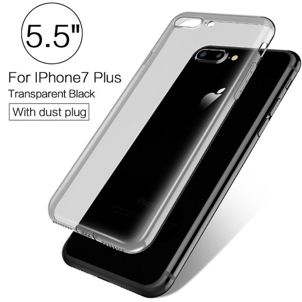 PZOZ Luxury Brand TPU Silicon Slim Clear 360 Transparent Silicone Case Cover For Apple iPhone 7 Plus 7Plus iPhone7 i Phone iPone