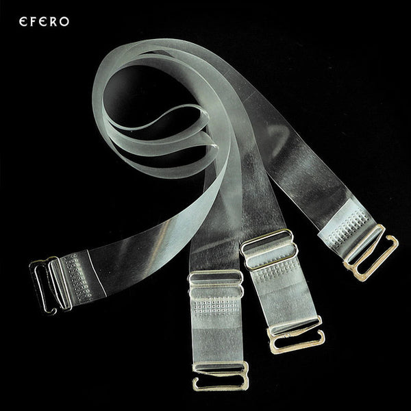 3Pairs=6Pc Metal Buckle Bra Straps Belt Women's Elastic Transparent Silicone Bra Straps Adjustable Baldric Intimates Accessories