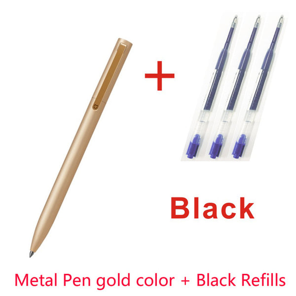 Xiaomi White Black 0.5mm Point Mijia Sign Pen MI Pen Smooth Switzerland Refill Japan Black Blue Ink 10mm Diamete Light spin pen