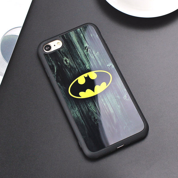 Retro Camouflage Mirror Case for iPhone 7 6 6s SE 5S Cover Batman Superman Silicone Rubber Case for iPhone 6 6s 7 Plus Cover