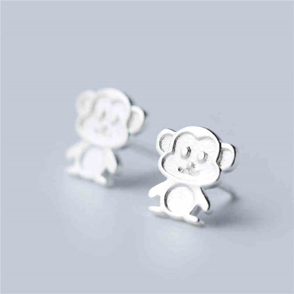 OBSEDE 2017 Fashion Women Earrings Sterling Silver Stud Earrings Small Funny Cross Cats Earring Fine Jewelry Gift For Girl