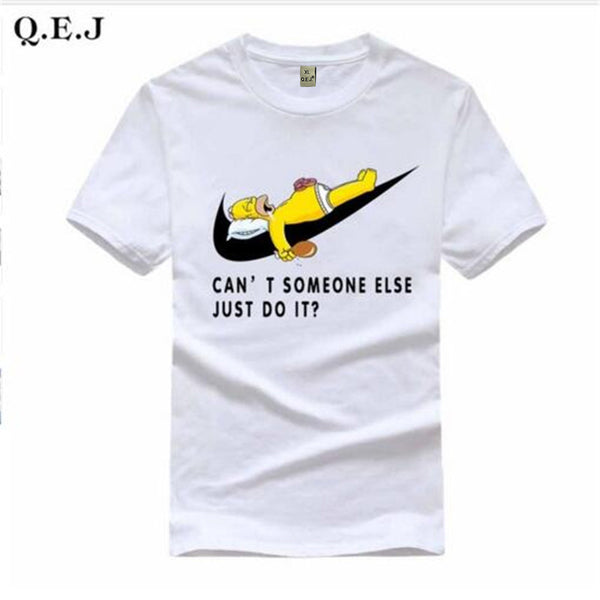 Q.E.J 2016 New Letter Print T Shirt Mens Black And White Comic Con Cosplay T-shirts Summer Skateboard Tee Boy Skate Tshirt Tops