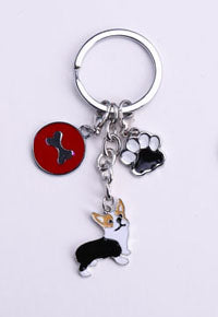 Metal PET Key Chain welsh Corgi Dogs Key Ring Bag charm Wholesale Lovely Keychain Car Keyring gift Women Jewelry Drop shipping