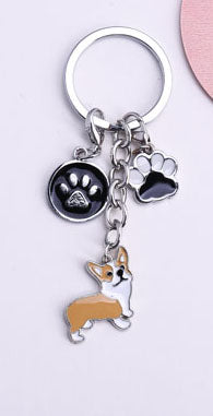 Metal PET Key Chain welsh Corgi Dogs Key Ring Bag charm Wholesale Lovely Keychain Car Keyring gift Women Jewelry Drop shipping