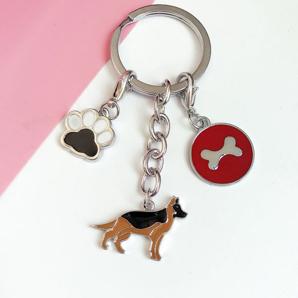Metal PET Key Chain welsh Corgi Dogs Key Ring Bag charm Wholesale Lovely Keychain Car Keyring gift Women Jewelry Drop shipping