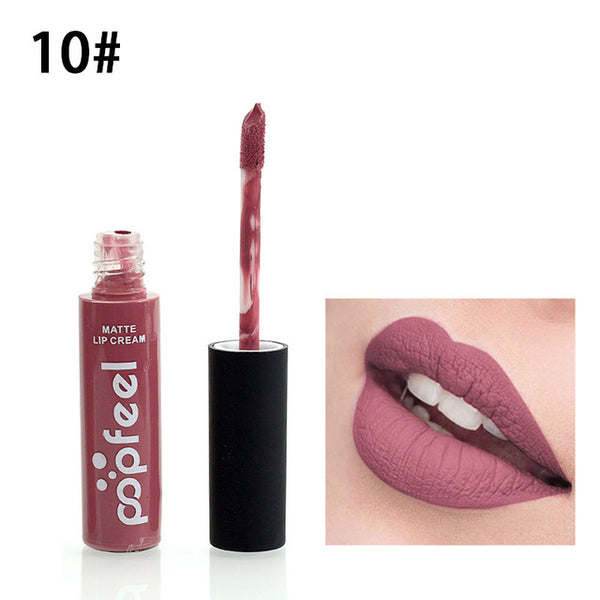 2017 Brand Makeup Waterproof batom Tint Lip Gloss Red Brown Nude Long Lasting Hot Popfeel Brand Liquid Matte Makeup Lipstick