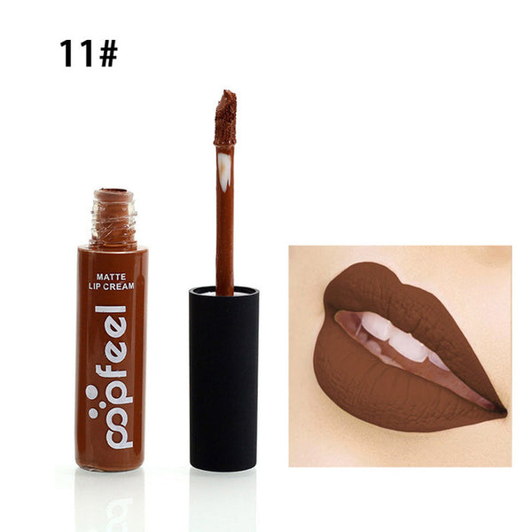 2017 Brand Makeup Waterproof batom Tint Lip Gloss Red Brown Nude Long Lasting Hot Popfeel Brand Liquid Matte Makeup Lipstick