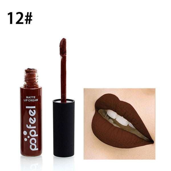 2017 Brand Makeup Waterproof batom Tint Lip Gloss Red Brown Nude Long Lasting Hot Popfeel Brand Liquid Matte Makeup Lipstick