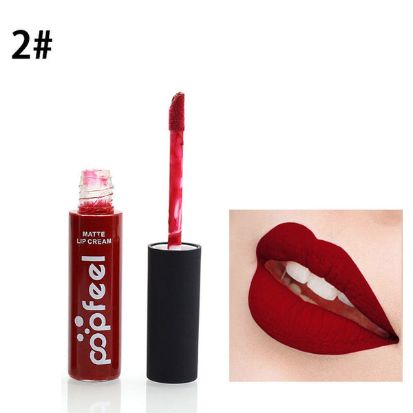 2017 Brand Makeup Waterproof batom Tint Lip Gloss Red Brown Nude Long Lasting Hot Popfeel Brand Liquid Matte Makeup Lipstick