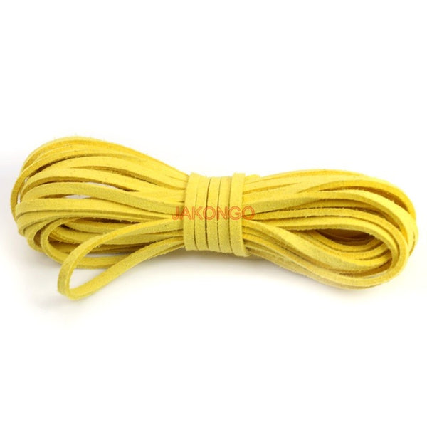 JAKONGO Flat Faux Suede Korean Velvet Leather Cord DIY Rope Thread Jewelry Making Decorative Handicrafts Accessories 3mm