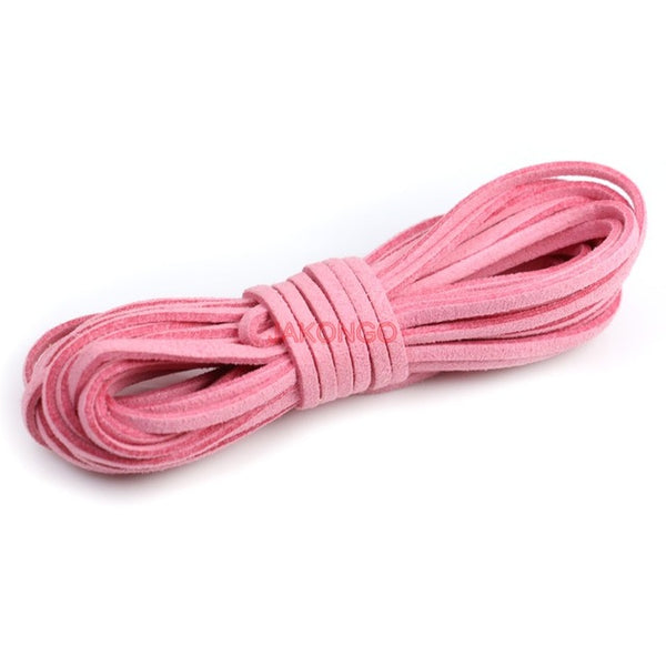 JAKONGO Flat Faux Suede Korean Velvet Leather Cord DIY Rope Thread Jewelry Making Decorative Handicrafts Accessories 3mm