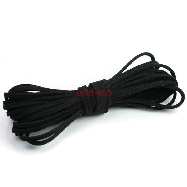 JAKONGO Flat Faux Suede Korean Velvet Leather Cord DIY Rope Thread Jewelry Making Decorative Handicrafts Accessories 3mm