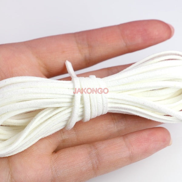 JAKONGO Flat Faux Suede Korean Velvet Leather Cord DIY Rope Thread Jewelry Making Decorative Handicrafts Accessories 3mm