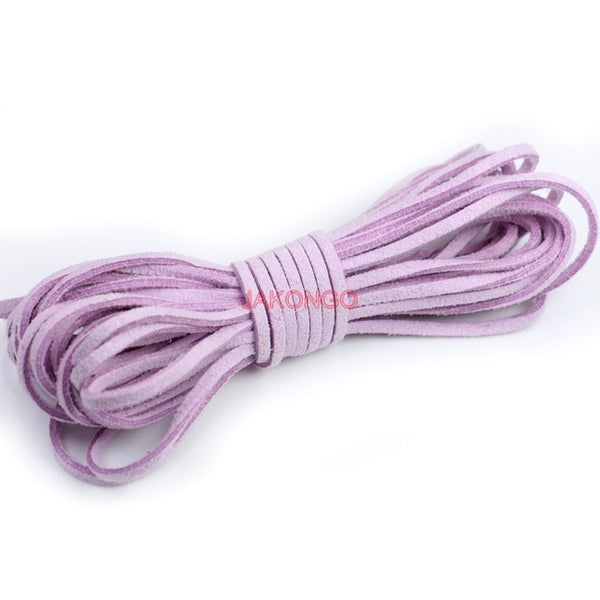 JAKONGO Flat Faux Suede Korean Velvet Leather Cord DIY Rope Thread Jewelry Making Decorative Handicrafts Accessories 3mm