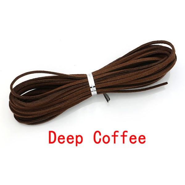 JAKONGO Flat Faux Suede Korean Velvet Leather Cord DIY Rope Thread Jewelry Making Decorative Handicrafts Accessories 3mm