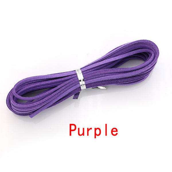 JAKONGO Flat Faux Suede Korean Velvet Leather Cord DIY Rope Thread Jewelry Making Decorative Handicrafts Accessories 3mm