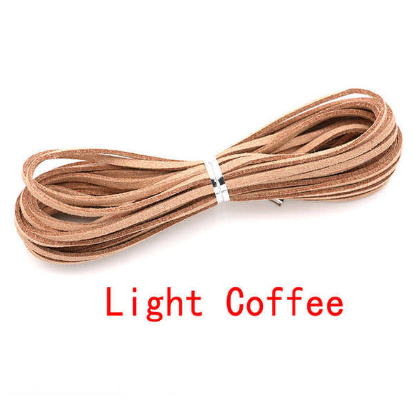 JAKONGO Flat Faux Suede Korean Velvet Leather Cord DIY Rope Thread Jewelry Making Decorative Handicrafts Accessories 3mm