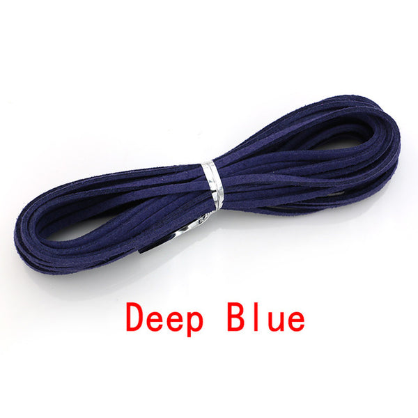 JAKONGO Flat Faux Suede Korean Velvet Leather Cord DIY Rope Thread Jewelry Making Decorative Handicrafts Accessories 3mm