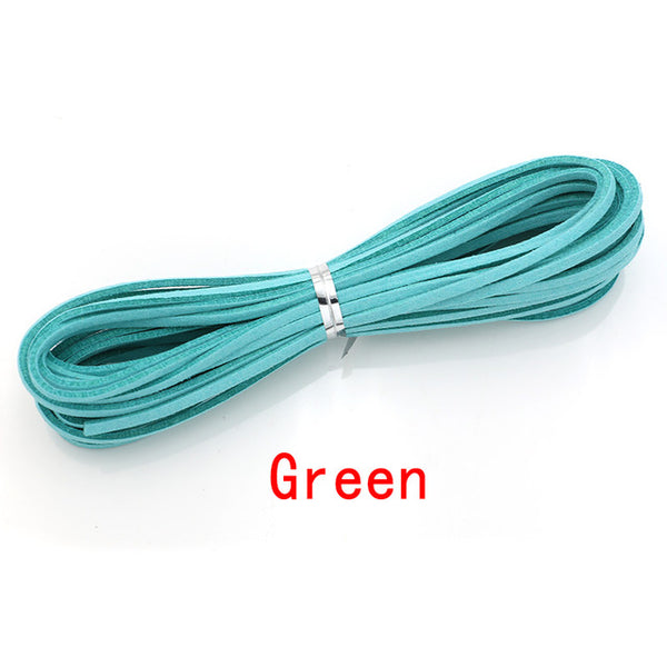 JAKONGO Flat Faux Suede Korean Velvet Leather Cord DIY Rope Thread Jewelry Making Decorative Handicrafts Accessories 3mm