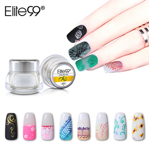 Elite99 12 Colors Acrylic Paint Gel 3D Nail Art Paint Color Gel Draw Painting Acrylic Color UV Gel Tip DIY Nail Art