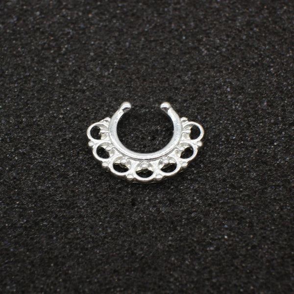 High quality metal fake nose ring Medical titanium jewelry clicker faux septum Piercing clip non Body Hoop For Women wholesale