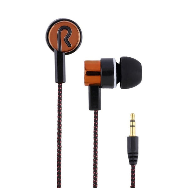 2017 Metal Earphones Jack Standard Noise Isolating Reflective Fiber Cloth Line 3.5mm Stereo In-ear Earphone Earbuds