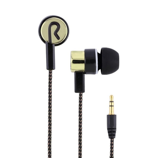 2017 Metal Earphones Jack Standard Noise Isolating Reflective Fiber Cloth Line 3.5mm Stereo In-ear Earphone Earbuds