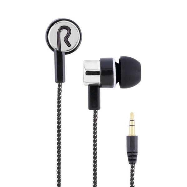 2017 Metal Earphones Jack Standard Noise Isolating Reflective Fiber Cloth Line 3.5mm Stereo In-ear Earphone Earbuds