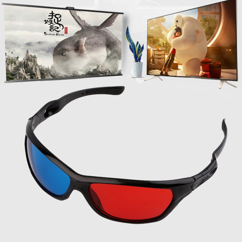 2017 New Universal 3D Plastic Glasses Black Frame Red Blue 3D Visoin Glass For Dimensional Anaglyph Movie Game DVD Video TV