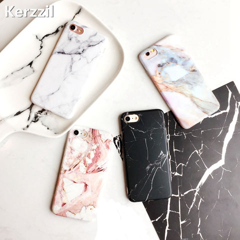 Kerzzil IMD Marble Stone Gel Case For iPhone 6 6S Plus Colorful Soft Silicone Granite Cover Back For iPhone 6 7 6S Capa Coque