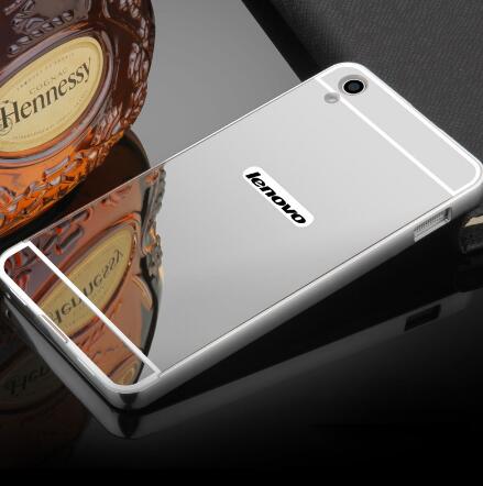 For Hoesje Lenovo S850 Case Hard Aluminum Metal Frame Bumper Acrylic Back Mirror Case For Lenovo S850 Covers