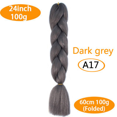FALEMEI 24inch black grey ombre kanekalon jumbo braiding hair women synthetic hair extension for braids afro kinky braids hair