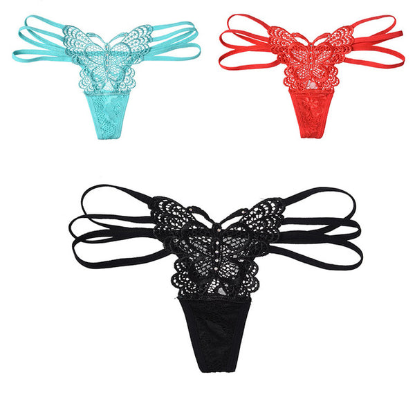 3 Piece Sexy Cotton Cute Butterfly Women's Panties Hot Sale Solid Women Underwear Thongs 2017