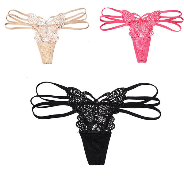 3 Piece Sexy Cotton Cute Butterfly Women's Panties Hot Sale Solid Women Underwear Thongs 2017