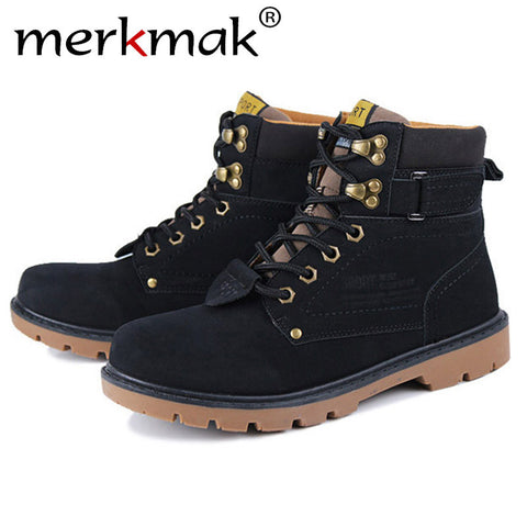 Mermak 2016 Women Shoes Fashion Unisex Autumn Shoes Warm Casual Leather Boots Women Outdoor Waterproof Martin Boots Flats Boots