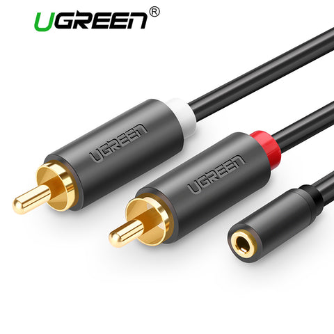 Ugreen RCA Cable 2 RCA Male to Female 3.5mm Jack Adapter Aduio Cable Aux Cable for iPhone Edifer Home Theater DVD VCD Headphones