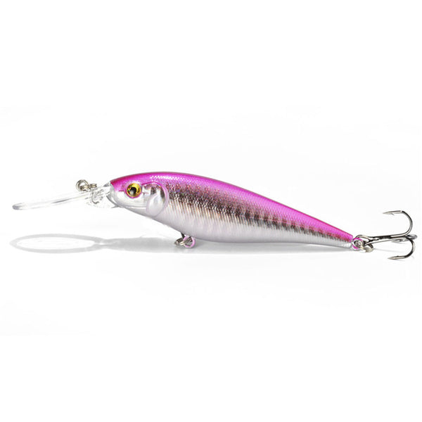 1PCS Colorful Stripe Pattern 11cm 10.5g Hard Bait Minnow Streak Fishing Lures Bass Fresh Water Hook Diving Perch Wobbler Fish