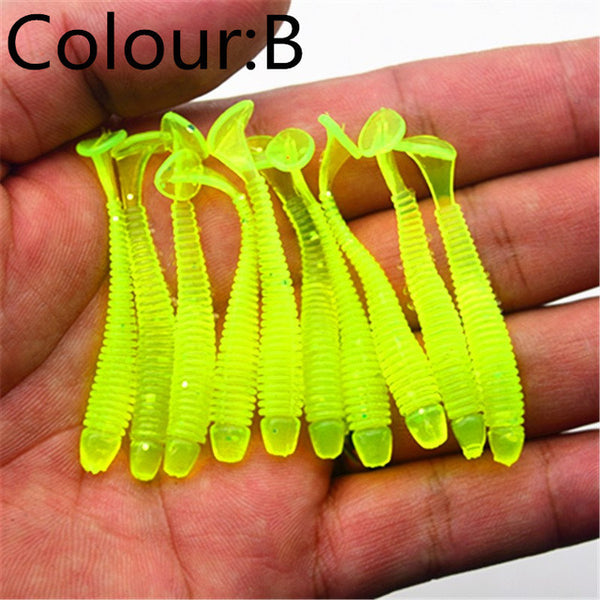 10Pcs/lot 0.7g 5cm Worm Soft Lures Fishing Pesca Fish Peche Wobblers Tackle Leurre Souple Isca Artificial Soft Baits Carp