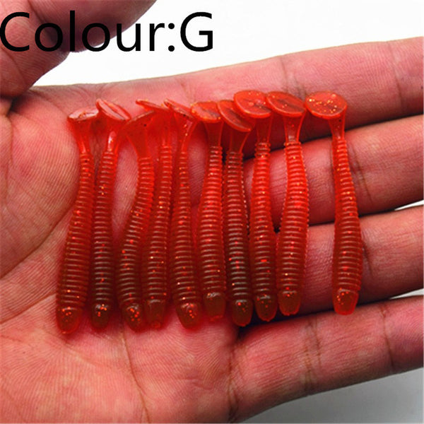 10Pcs/lot 0.7g 5cm Worm Soft Lures Fishing Pesca Fish Peche Wobblers Tackle Leurre Souple Isca Artificial Soft Baits Carp