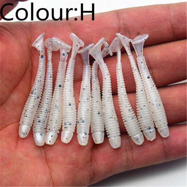 10Pcs/lot 0.7g 5cm Worm Soft Lures Fishing Pesca Fish Peche Wobblers Tackle Leurre Souple Isca Artificial Soft Baits Carp