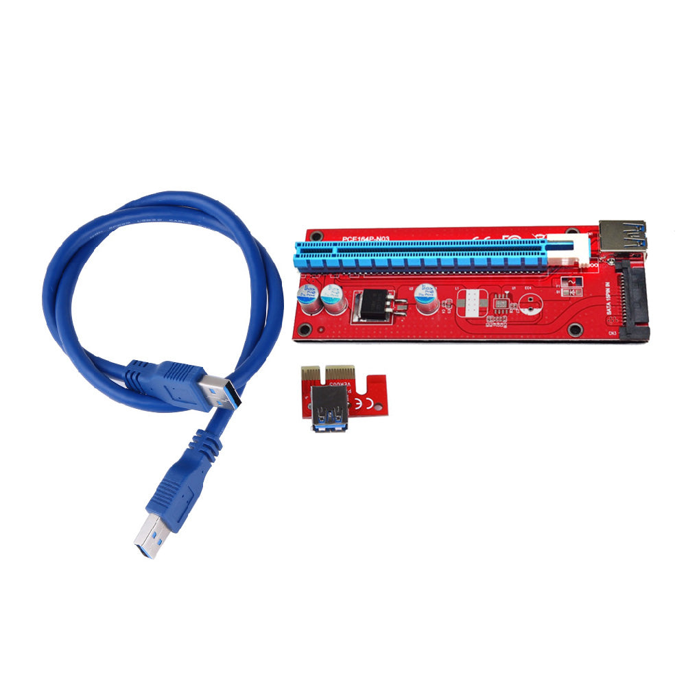 USB 3.0 PCI-E Express 1x to16x Extender Riser Card Adapter with 60cm USB 3.0 extender cablefor bitcoin mining device
