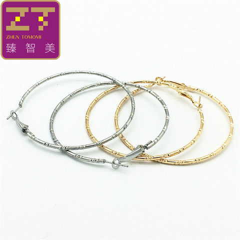 Big Earrings New Trendy Silver Color/ Gold Color Fashion Jewelry Wholesale Round Large Size Hoop Earrings For Women Jewelry