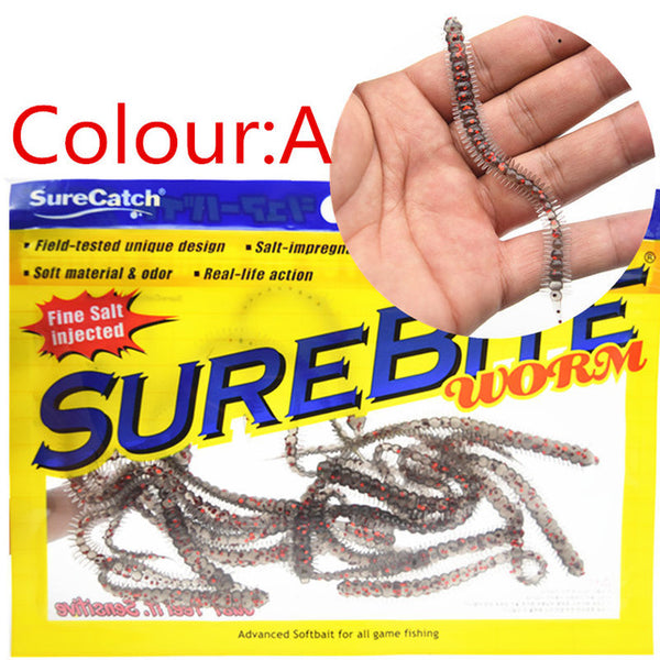 20 Pcs/lot 10cm 1.1g Artificial Sea Worms Earthworm Soft Fishing Lures Soft Bait Lifelike earthworm Takcle Grub Sea Fishing