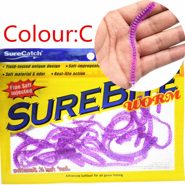 20 Pcs/lot 10cm 1.1g Artificial Sea Worms Earthworm Soft Fishing Lures Soft Bait Lifelike earthworm Takcle Grub Sea Fishing