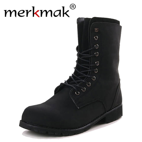 Drop shipping new 2017 men's fashion ankle boots heels autumn winter brand shoes Matin boots casual Pu leather Boots for men