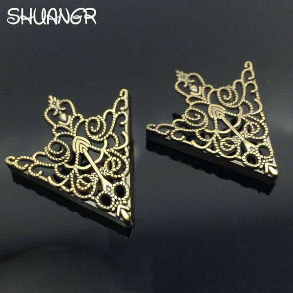 SHUANGR 2017 Fashion Gold Color Hollow Pattern Collar Angle Palace Retro Shirts Brooch Pin Collar Jewelry wholesale